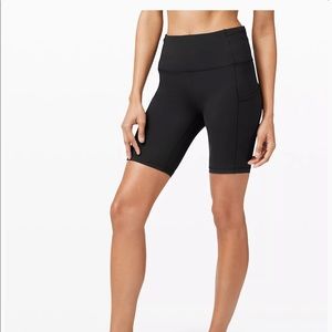 Lululemon fast and free biker shirt, bright blue